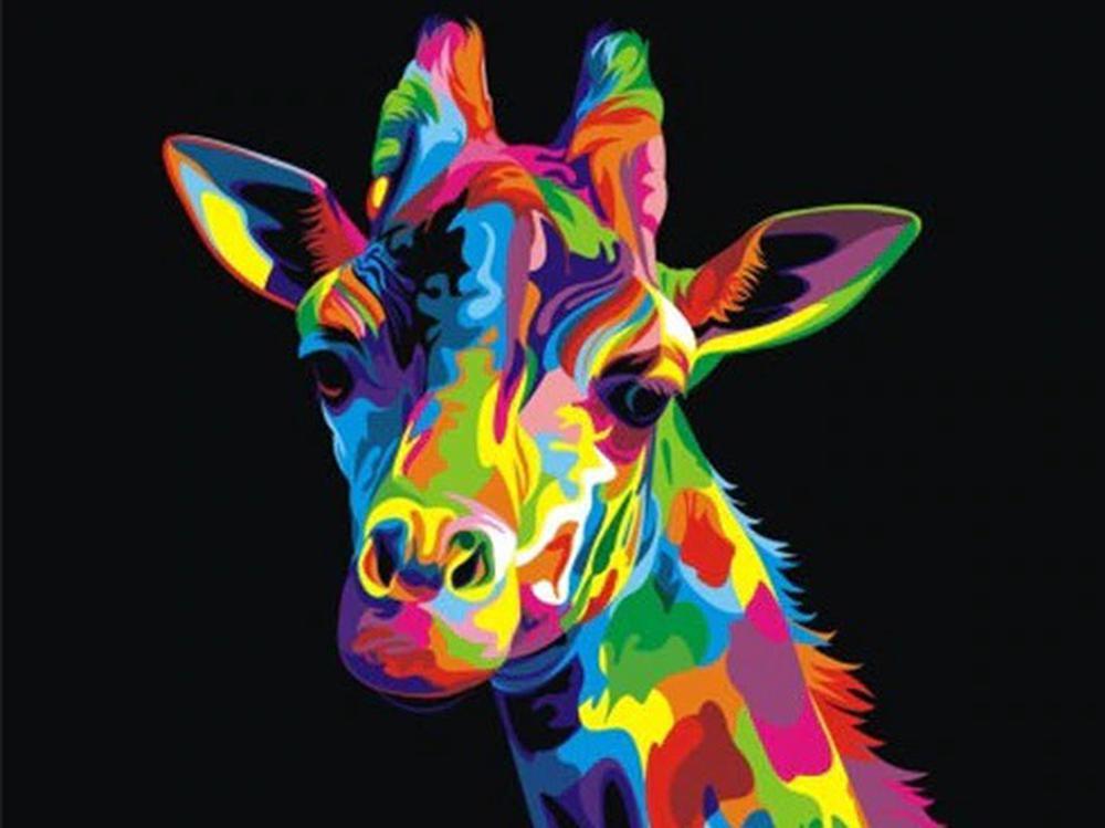 Colorful Giraffe Free 5D Diamond Painting Kits MyCraftsGfit - Free 5D Diamond Painting mycraftsgift.com