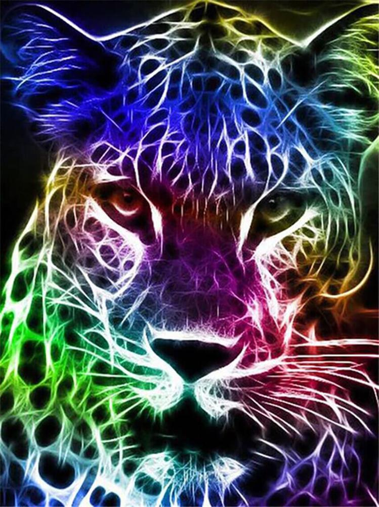 Free Colorful Leopard - MyCraftsGfit - Free 5D Diamond Painting