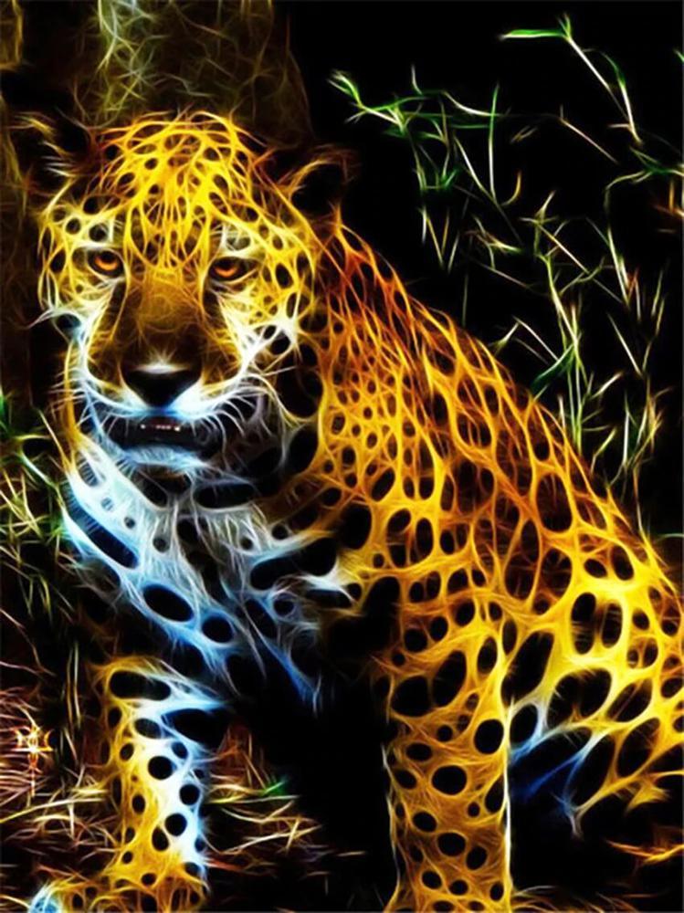 Free Colorful Leopard - MyCraftsGfit - Free 5D Diamond Painting