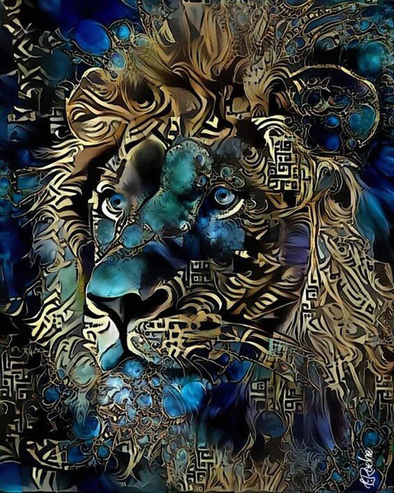 Free Colorful Lion - MyCraftsGfit - Free 5D Diamond Painting