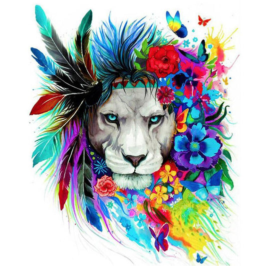 Free Colorful Lion - MyCraftsGfit - Free 5D Diamond Painting