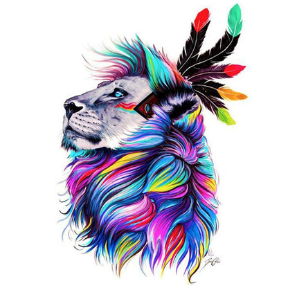 Free Colorful Lion - MyCraftsGfit - Free 5D Diamond Painting