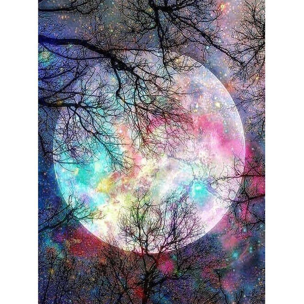 Colorful Moon Free 5D Diamond Painting Kits MyCraftsGfit - Free 5D Diamond Painting mycraftsgift.com