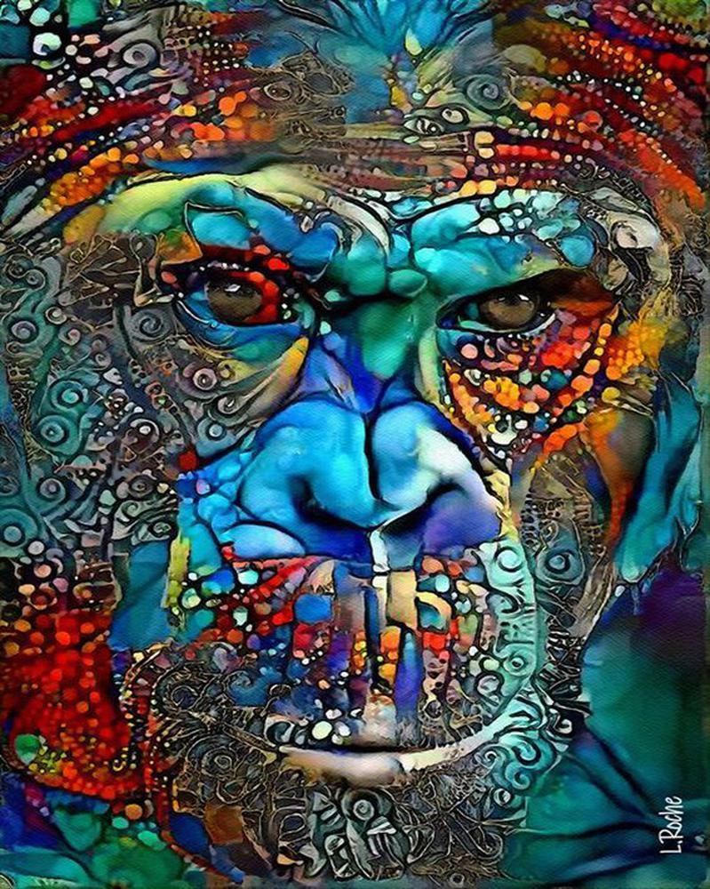 Free Colorful Orangutan - MyCraftsGfit - Free 5D Diamond Painting