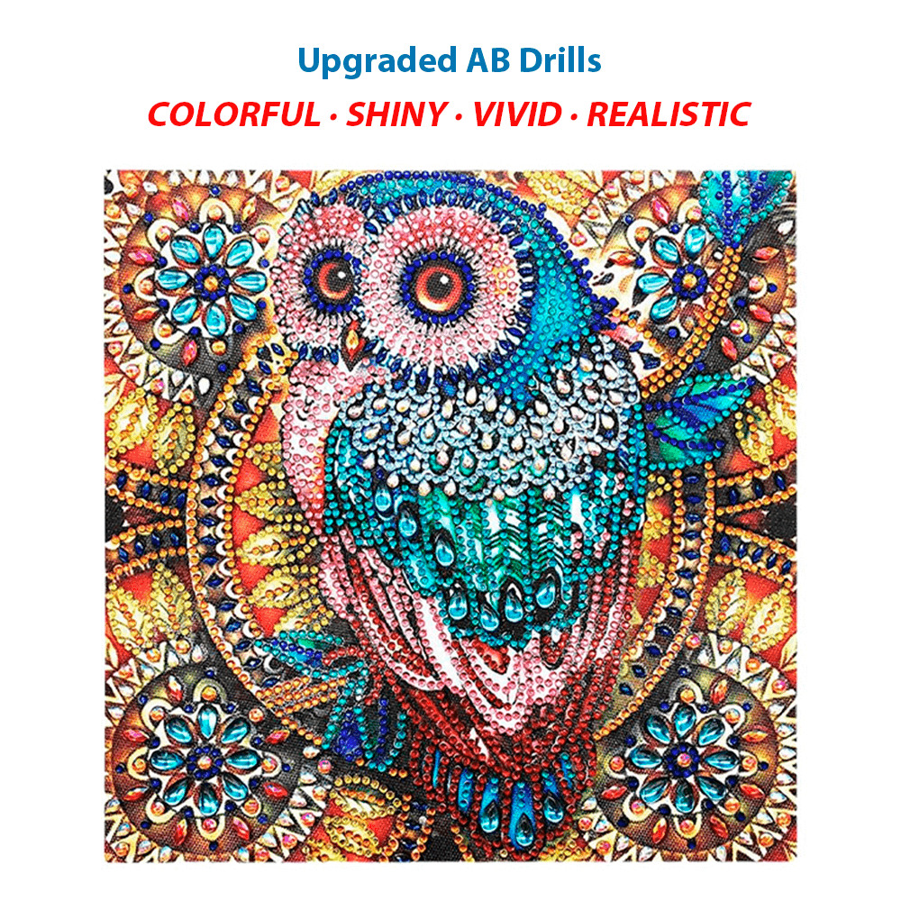 Colorful Owl Free 5D Diamond Painting Kits MyCraftsGfit - Free 5D Diamond Painting mycraftsgift.com