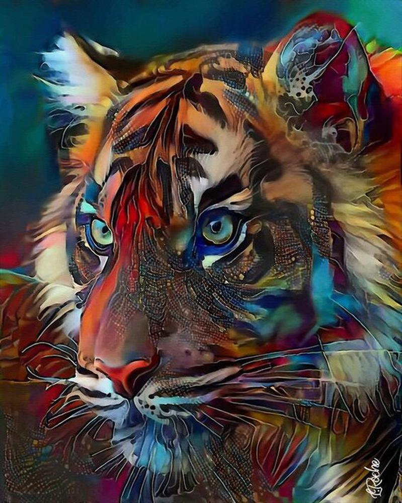 Free Colorful Tiger - MyCraftsGfit - Free 5D Diamond Painting