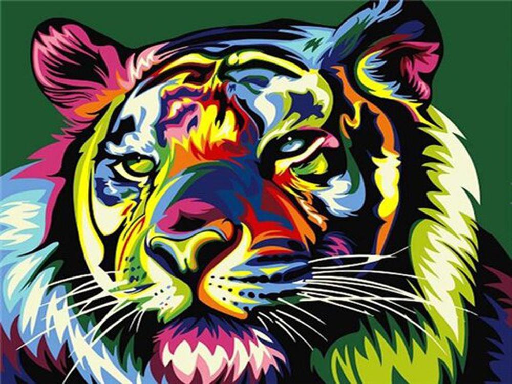 Free Colorful Tiger - MyCraftsGfit - Free 5D Diamond Painting