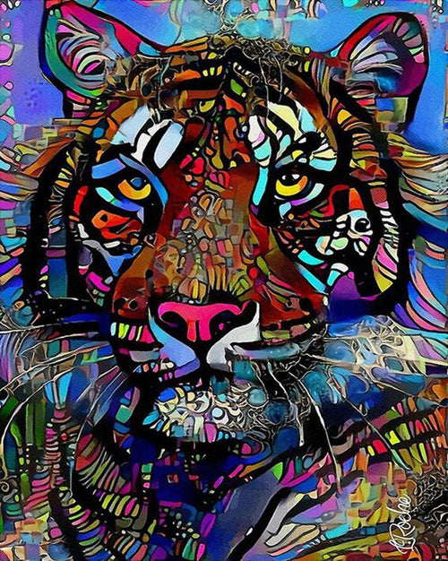 Free Colorful Tiger - MyCraftsGfit - Free 5D Diamond Painting