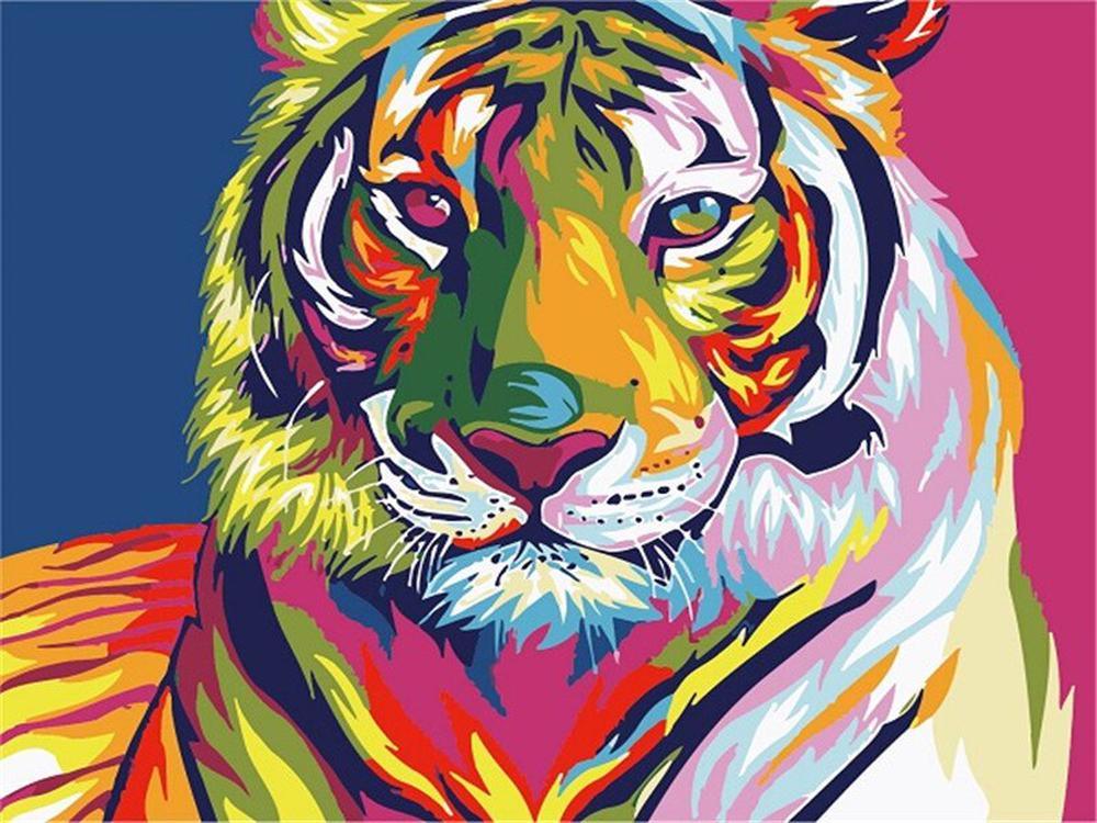 Free Colorful Tiger - MyCraftsGfit - Free 5D Diamond Painting