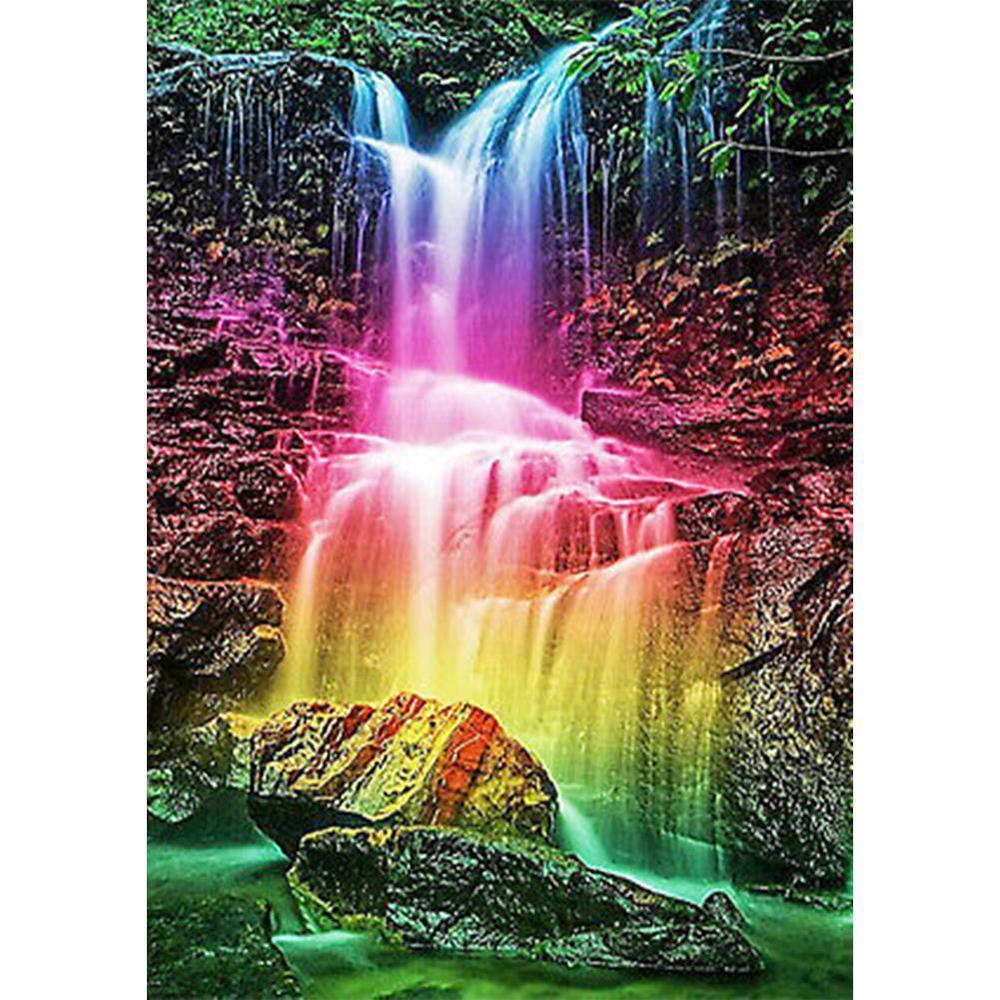 Free Colorful Waterfall - MyCraftsGfit - Free 5D Diamond Painting