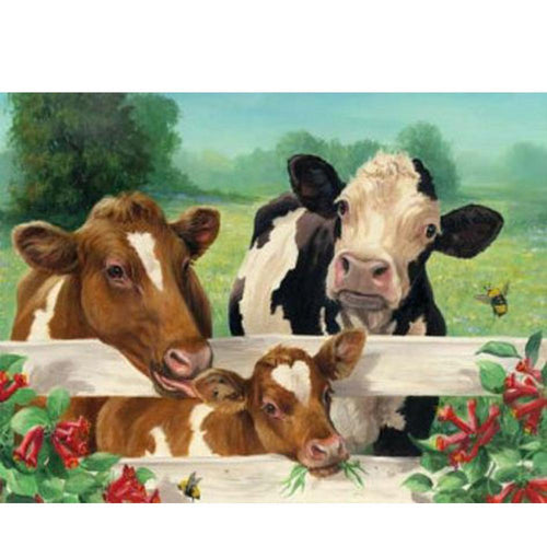 Free Cow Family - MyCraftsGfit - Free 5D Diamond Painting