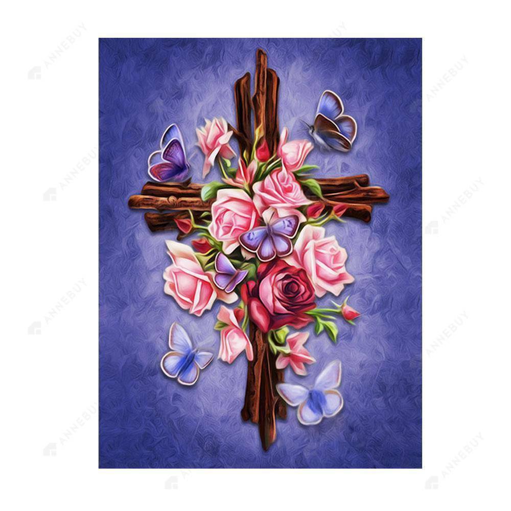 Free Cross Rose - MyCraftsGfit - Free 5D Diamond Painting