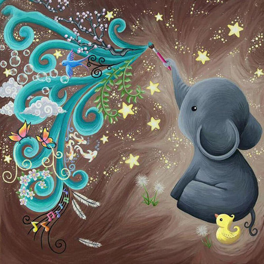 Free Cute Elephant - MyCraftsGfit - Free 5D Diamond Painting