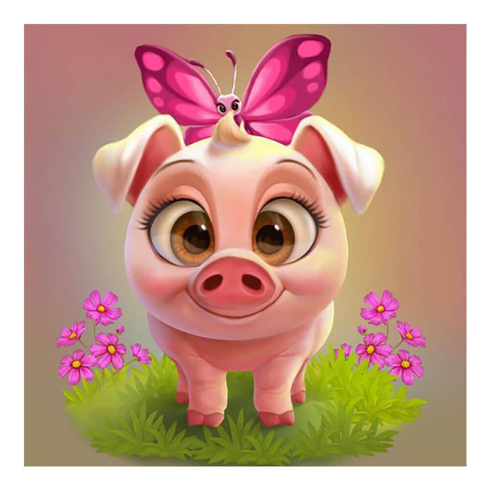 Free Cute Pig - MyCraftsGfit - Free 5D Diamond Painting