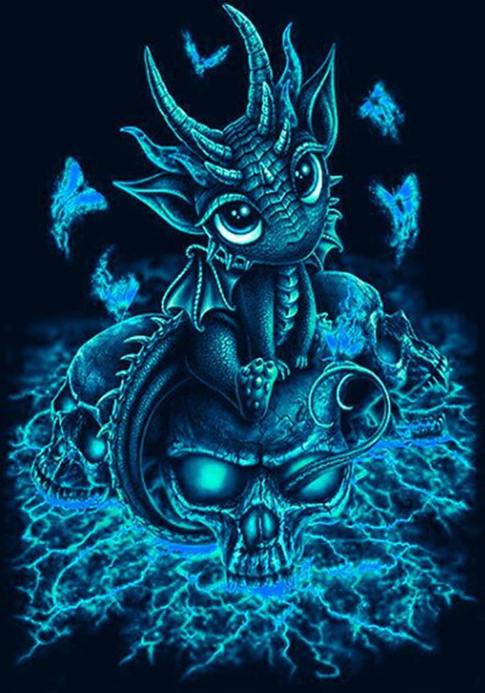 Free Cyan Dragon - MyCraftsGfit - Free 5D Diamond Painting