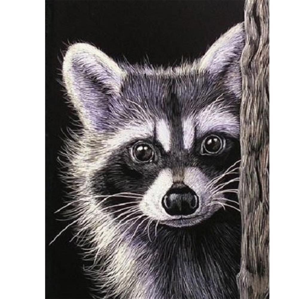 Dog Raccoon Free 5D Diamond Painting Kits MyCraftsGfit - Free 5D Diamond Painting mycraftsgift.com