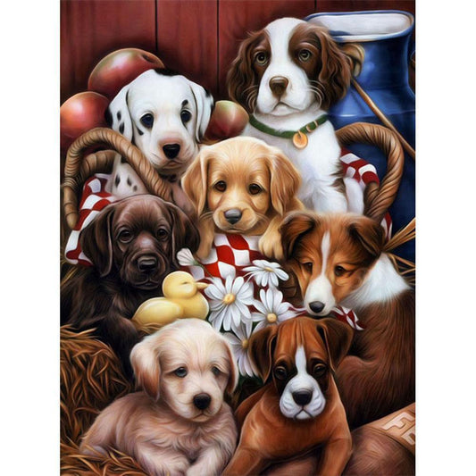 Dogs Free 5D Diamond Painting Kits MyCraftsGfit - Free 5D Diamond Painting mycraftsgift.com