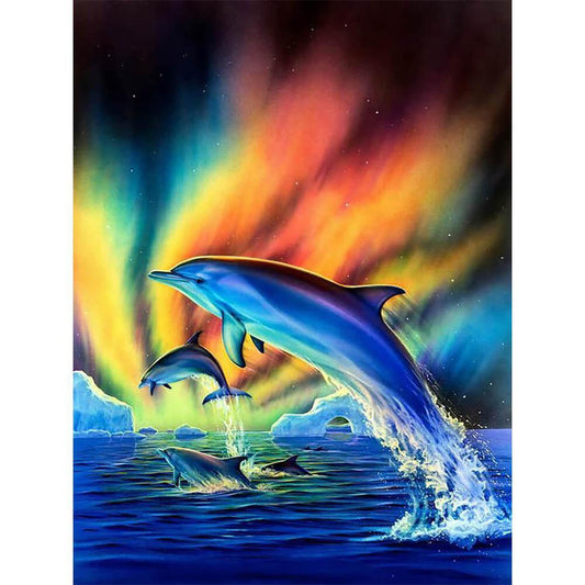 Free Dolphins Aurora - MyCraftsGfit - Free 5D Diamond Painting