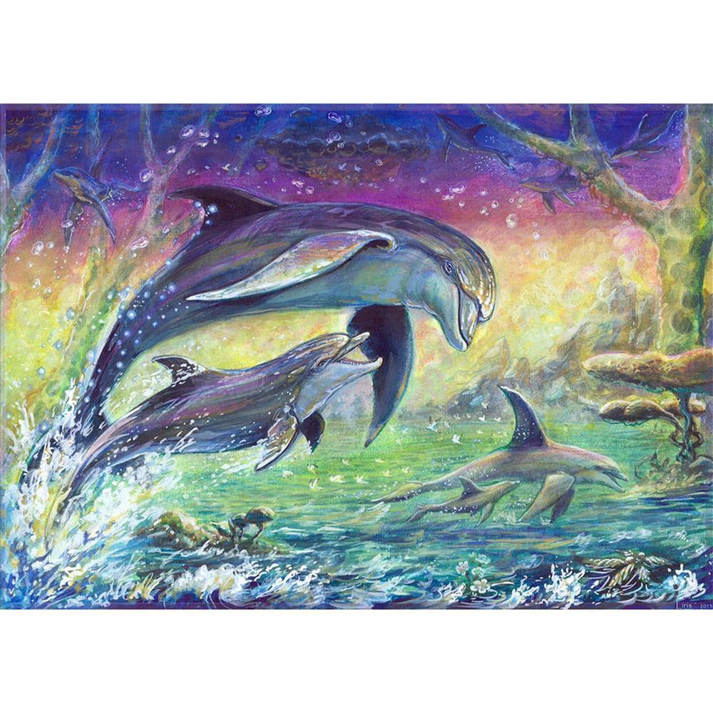 Dolphins Free 5D Diamond Painting Kits MyCraftsGfit - Free 5D Diamond Painting mycraftsgift.com