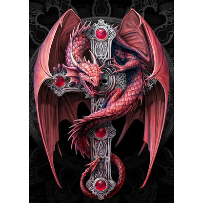 Free Dragon And Cross - MyCraftsGfit - Free 5D Diamond Painting