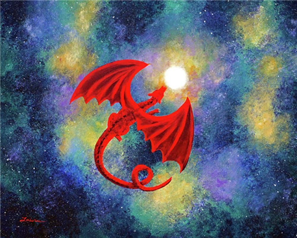 Dragon Chasing The Sun - MyCraftsGfit - Free 5D Diamond Painting