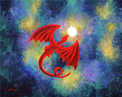 Free Dragon Chasing The Sun - MyCraftsGfit - Free 5D Diamond Painting