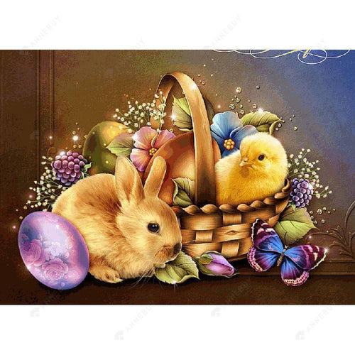 Easter Chick Rabbit Free 5D Diamond Painting Kits MyCraftsGfit - Free 5D Diamond Painting mycraftsgift.com