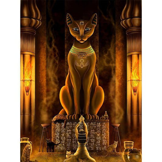 Egyptian Noble Cat Free 5D Diamond Painting Kits MyCraftsGfit - Free 5D Diamond Painting mycraftsgift.com