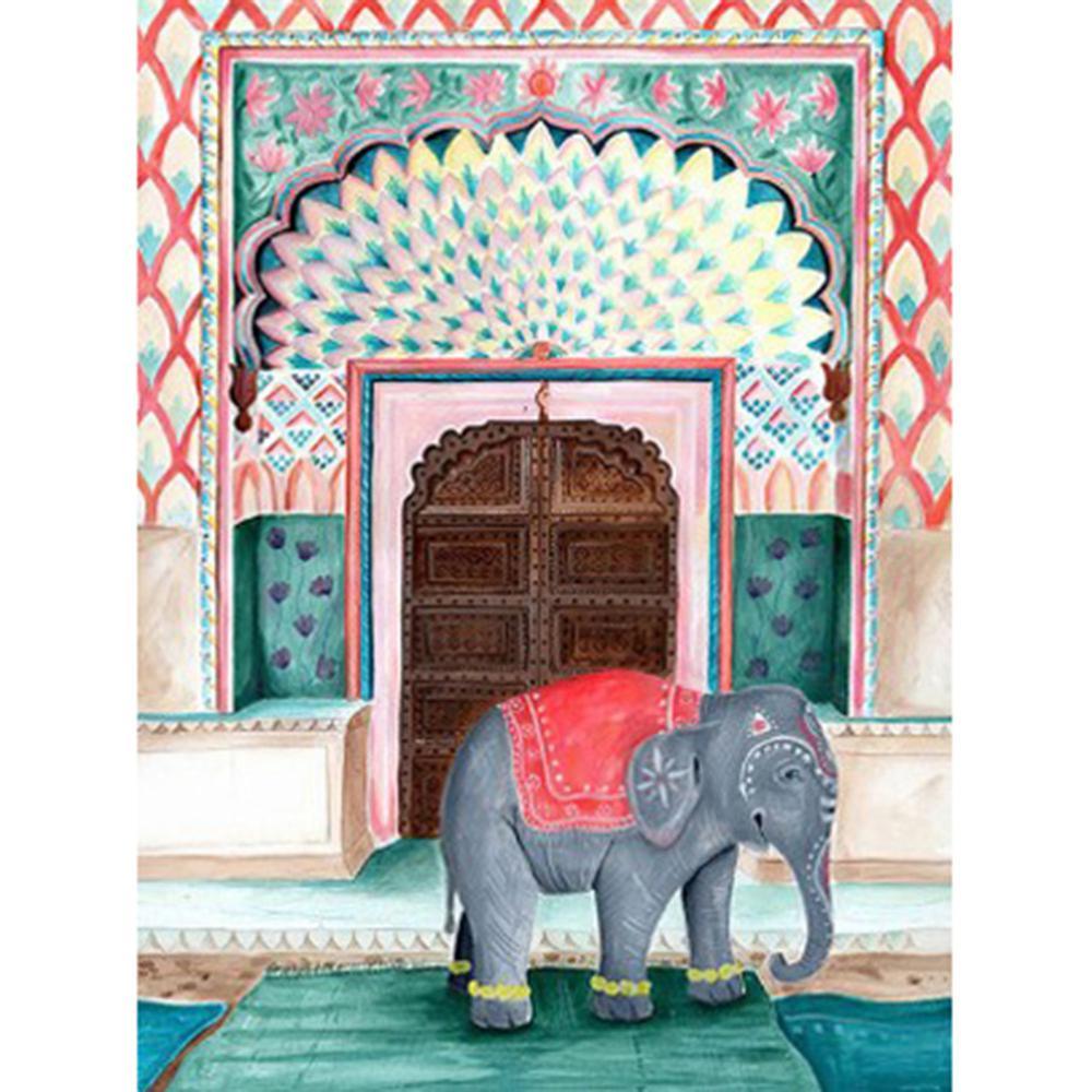 Elephant At The Door Free 5D Diamond Painting Kits MyCraftsGfit - Free 5D Diamond Painting mycraftsgift.com