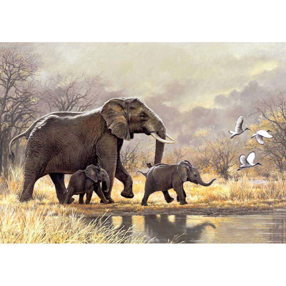 Elephants - MyCraftsGfit - Free 5D Diamond Painting