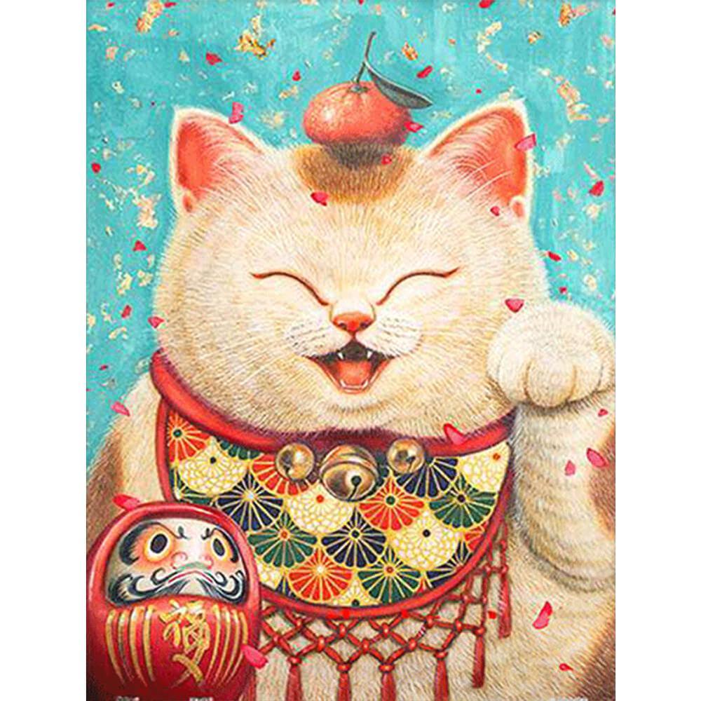 Free Fat Lucky Cat - MyCraftsGfit - Free 5D Diamond Painting