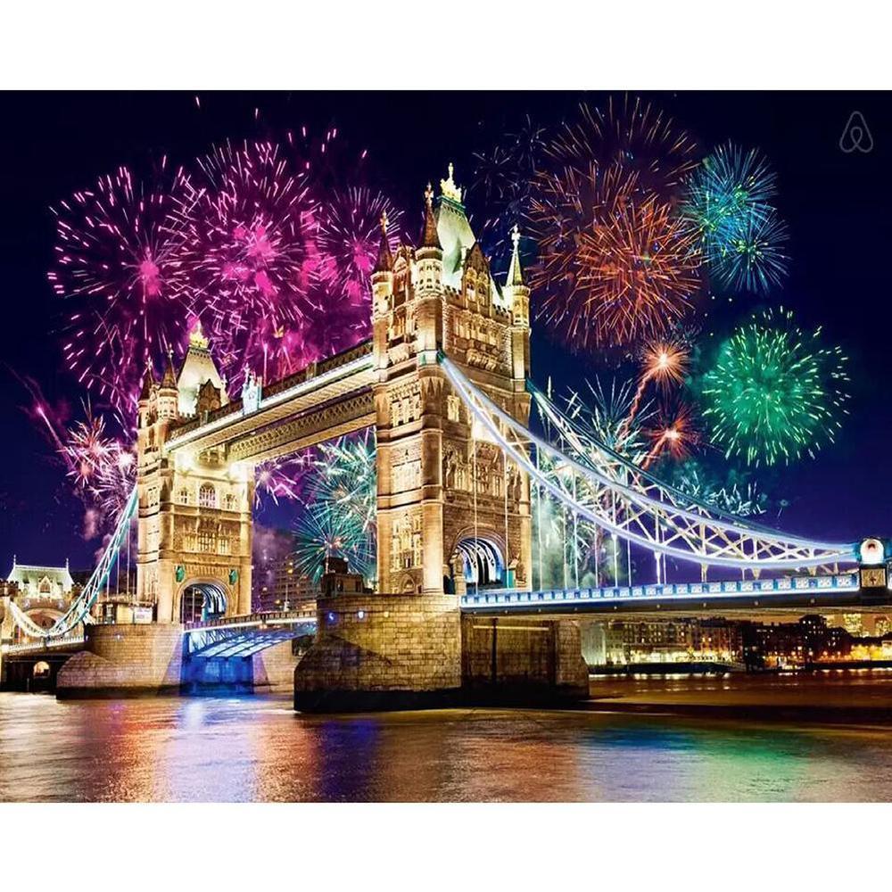 Fireworks Bridge Free 5D Diamond Painting Kits MyCraftsGfit - Free 5D Diamond Painting mycraftsgift.com