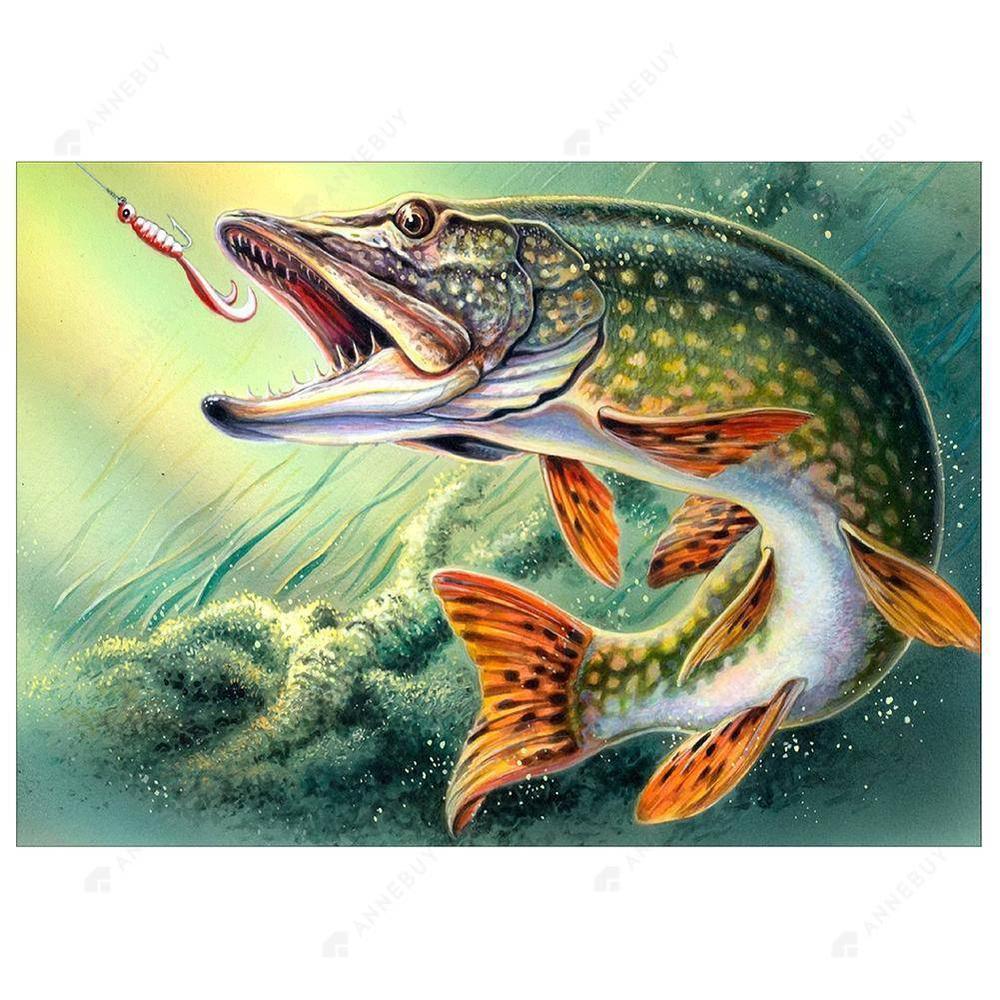 Free Fish Bite Hook - MyCraftsGfit - Free 5D Diamond Painting