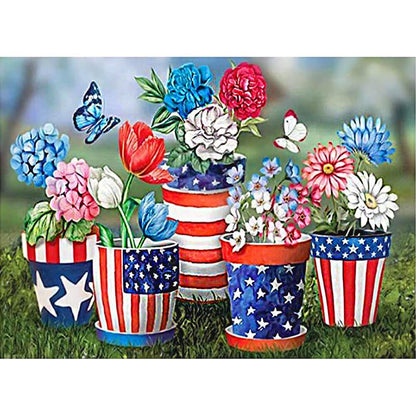 Flag Flowerpot Free 5D Diamond Painting Kits MyCraftsGfit - Free 5D Diamond Painting mycraftsgift.com