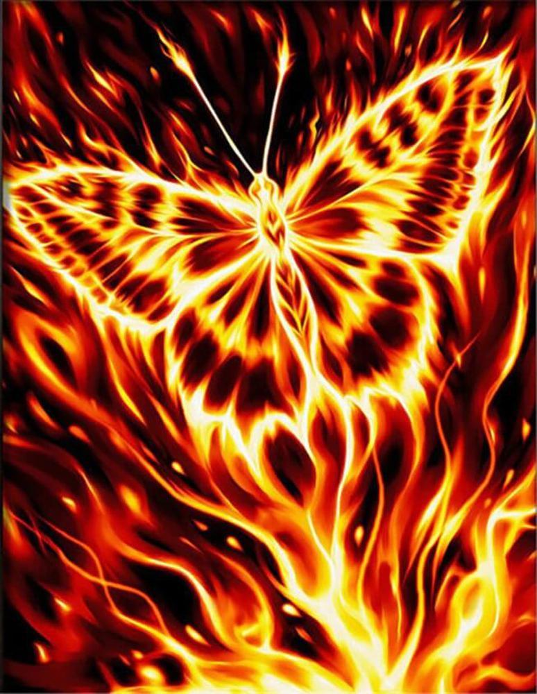 Free Flame Butterfly - MyCraftsGfit - Free 5D Diamond Painting