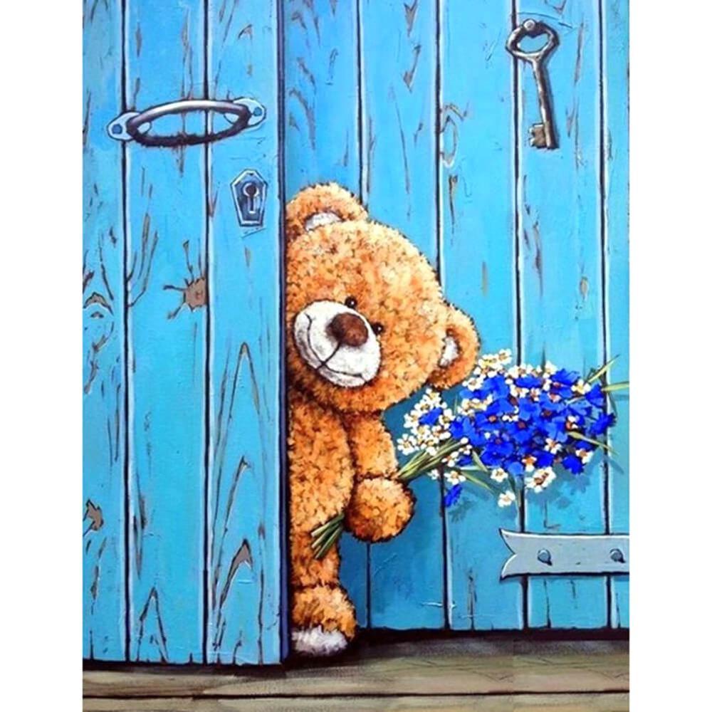 Free Flower Bear - MyCraftsGfit - Free 5D Diamond Painting