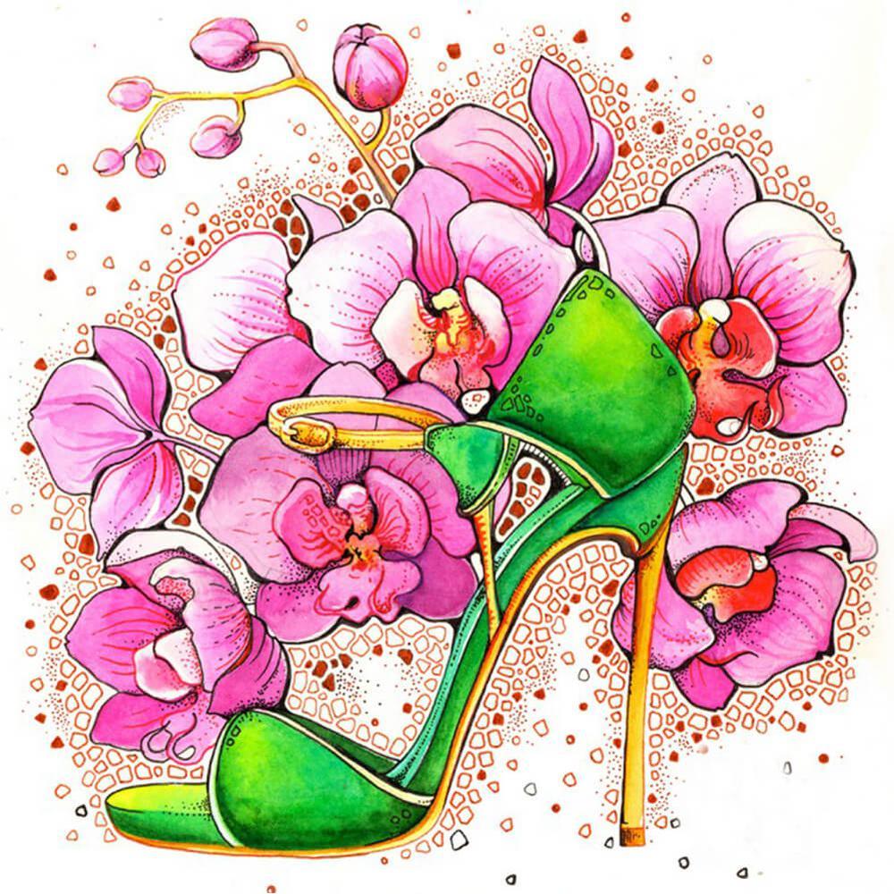 Flower High Heels Free 5D Diamond Painting Kits MyCraftsGfit - Free 5D Diamond Painting mycraftsgift.com