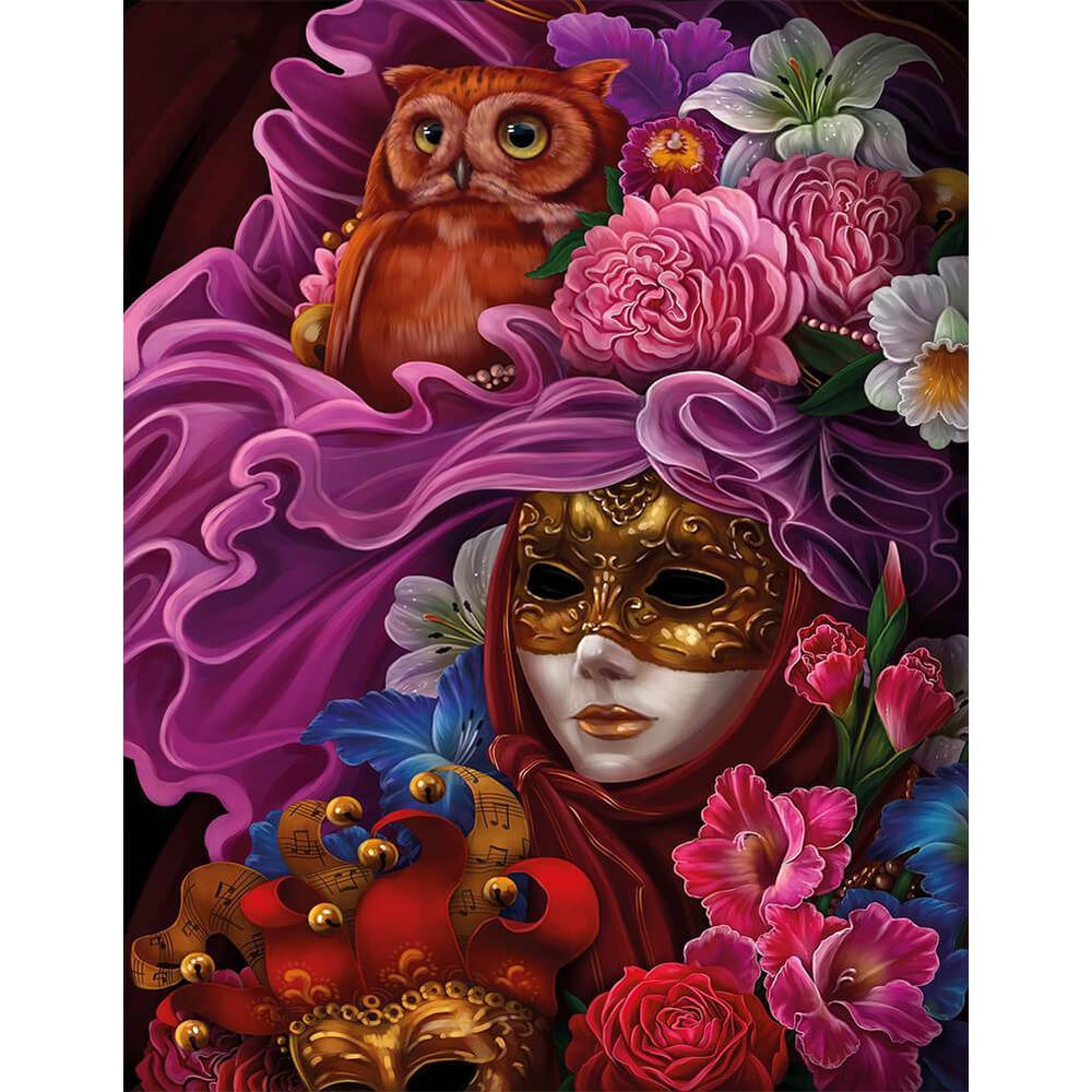 Free Flower Mask Woman - MyCraftsGfit - Free 5D Diamond Painting