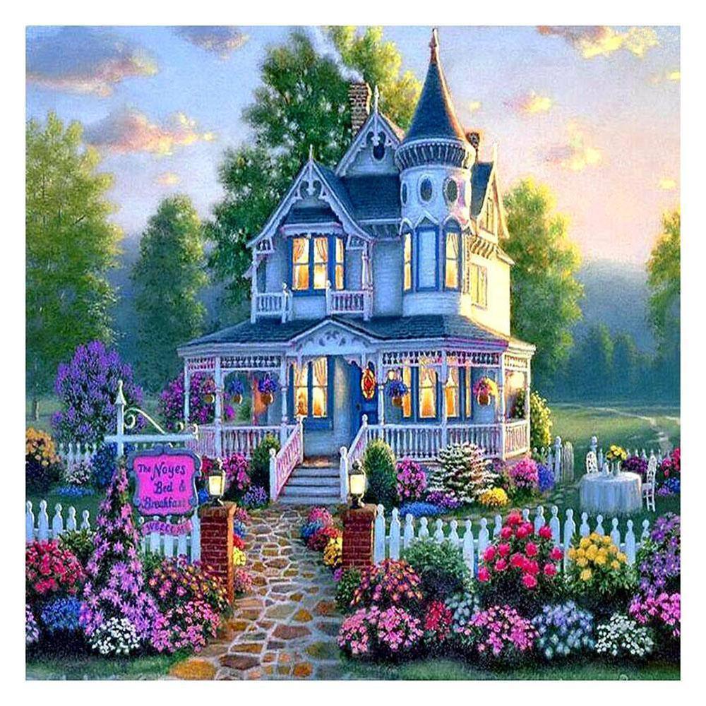 Free Flower Villa - MyCraftsGfit - Free 5D Diamond Painting