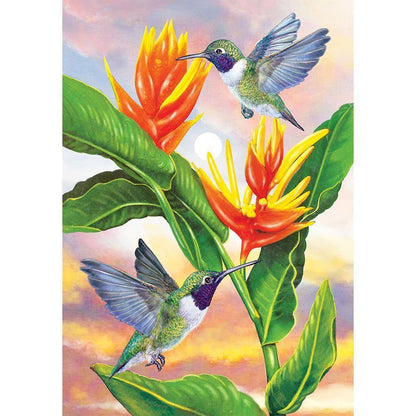 Flower and Hummingbird Free 5D Diamond Painting Kits MyCraftsGfit - Free 5D Diamond Painting mycraftsgift.com
