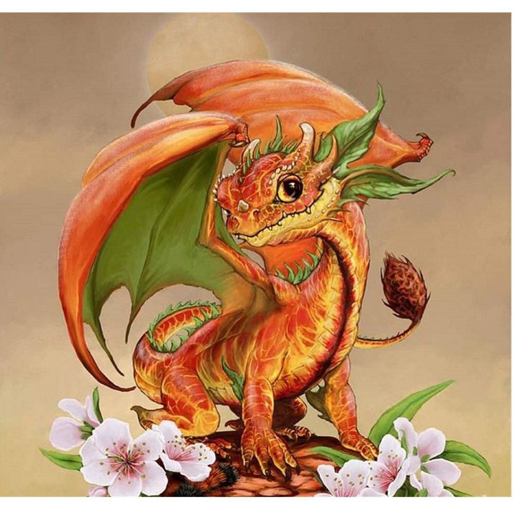 Flowers And Dragon - MyCraftsGfit - Free 5D Diamond Painting