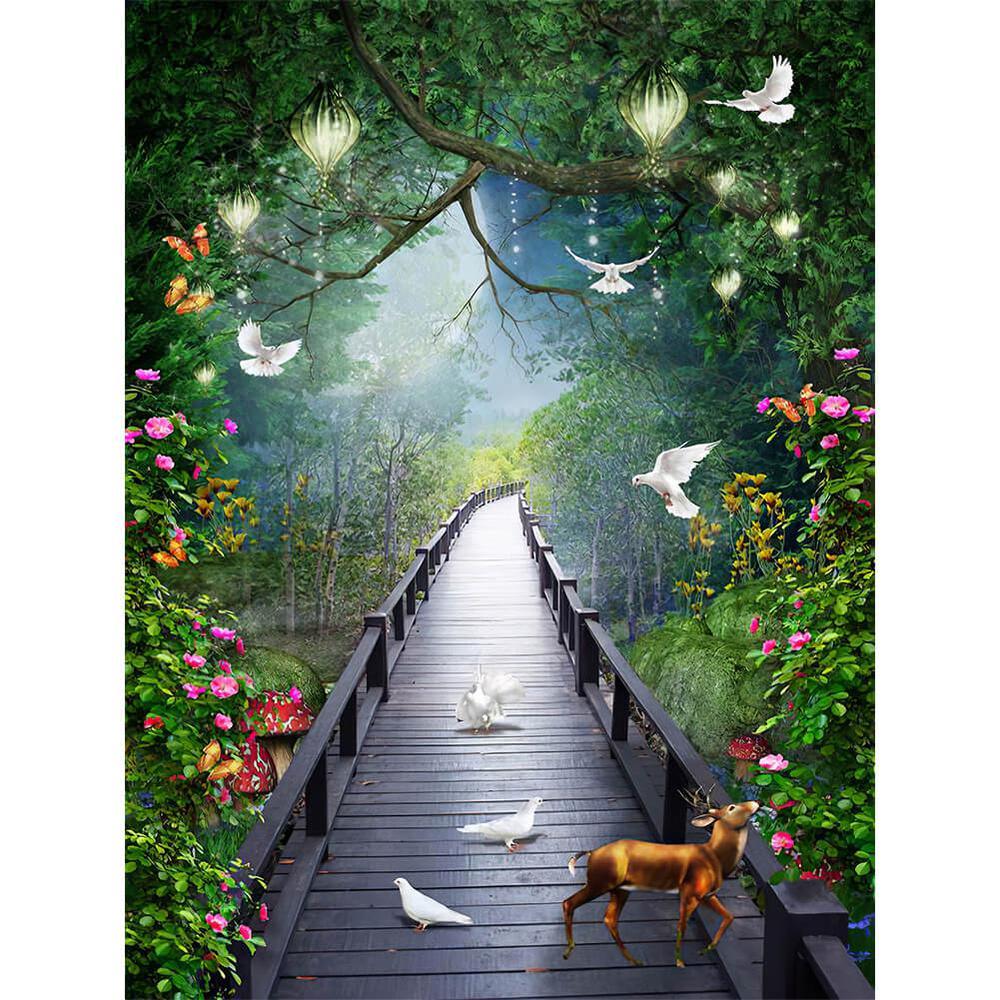 Free Forest Bridge - MyCraftsGfit - Free 5D Diamond Painting