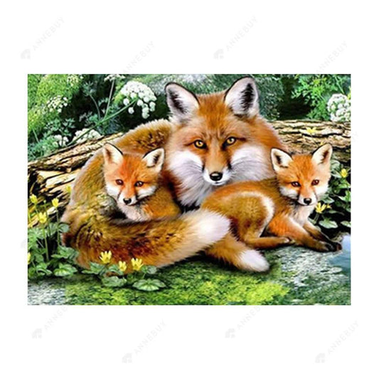 Fox Family - MyCraftsGfit - Free 5D Diamond Painting