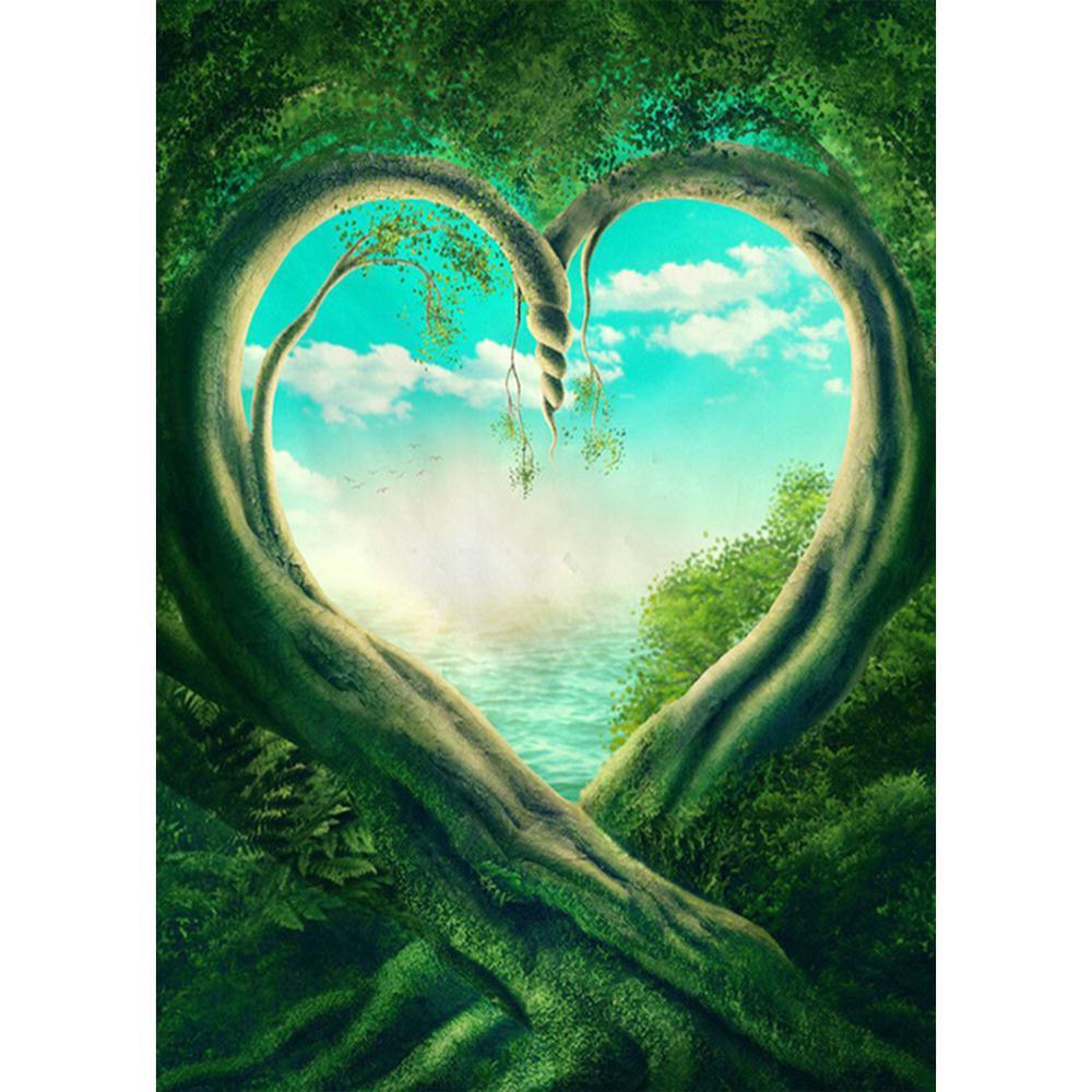 Free Green Tree Love - MyCraftsGfit - Free 5D Diamond Painting