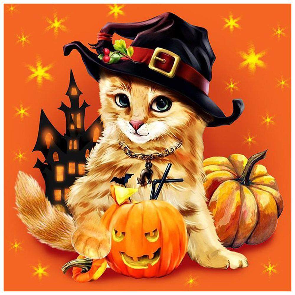 Halloween Cat - MyCraftsGfit - Free 5D Diamond Painting