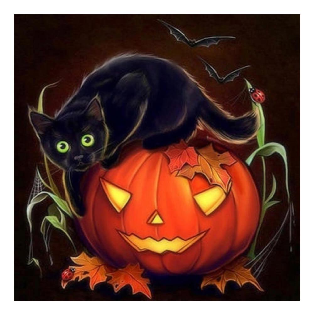 Free Halloween Cat - MyCraftsGfit - Free 5D Diamond Painting