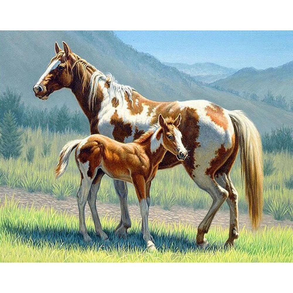 Free Horse Grassland - MyCraftsGfit - Free 5D Diamond Painting