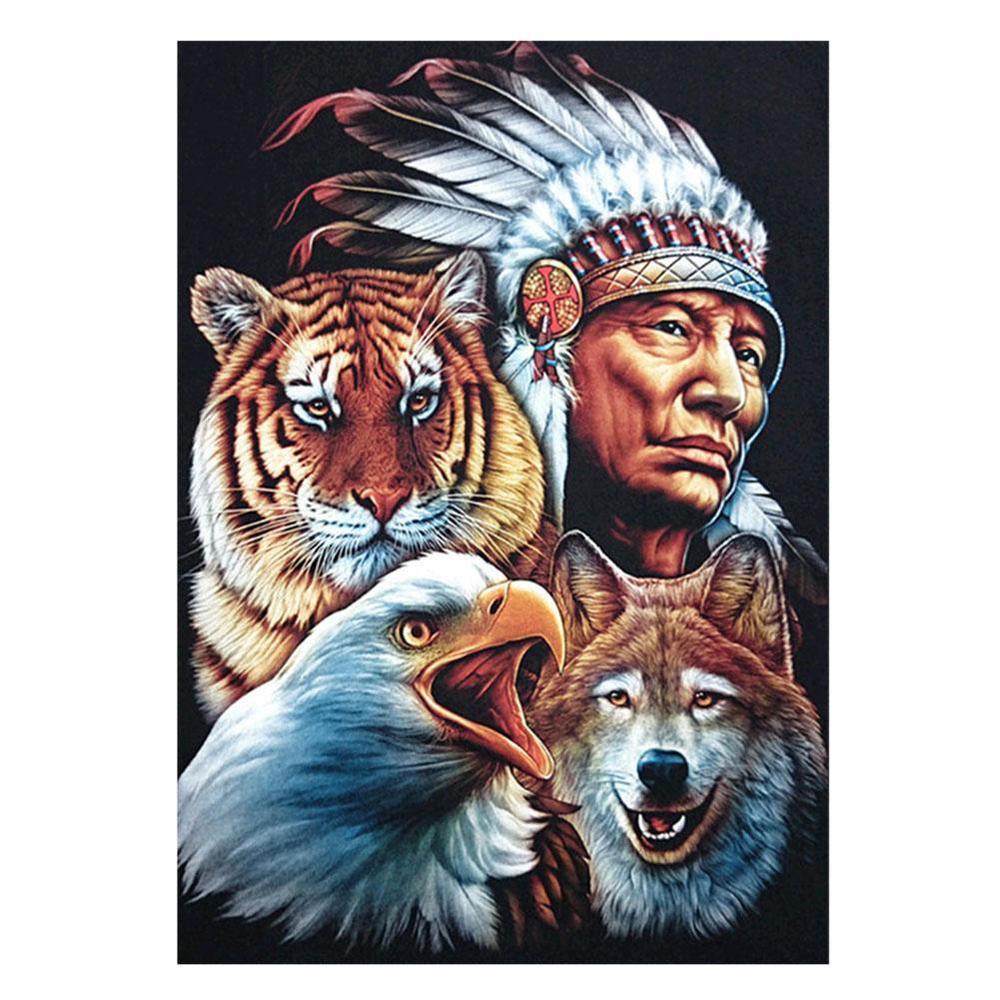 Free Indians and Tigers - MyCraftsGfit - Free 5D Diamond Painting