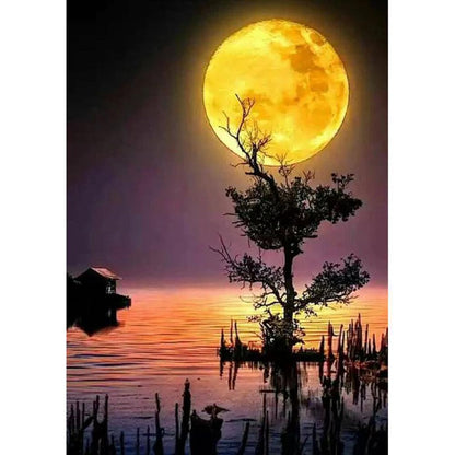 Free Late Night Moon - MyCraftsGfit - Free 5D Diamond Painting