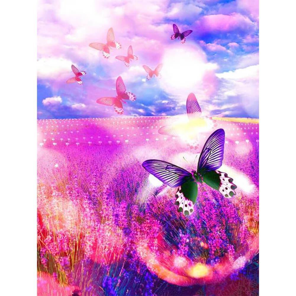 Lavender Butterfly Free 5D Diamond Painting Kits MyCraftsGfit - Free 5D Diamond Painting mycraftsgift.com